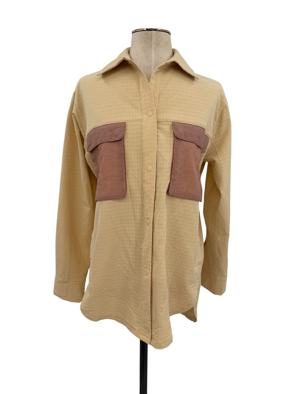 Lululemon Grid Fleece Hiking Overshirt Utility Shacket Beige Women's 4
